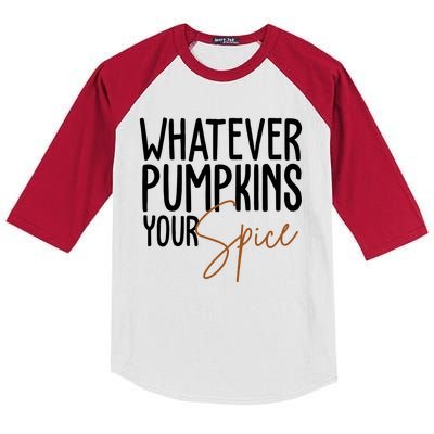 Whatever Pumpkins Your Spice Festive Fall Kids Colorblock Raglan Jersey