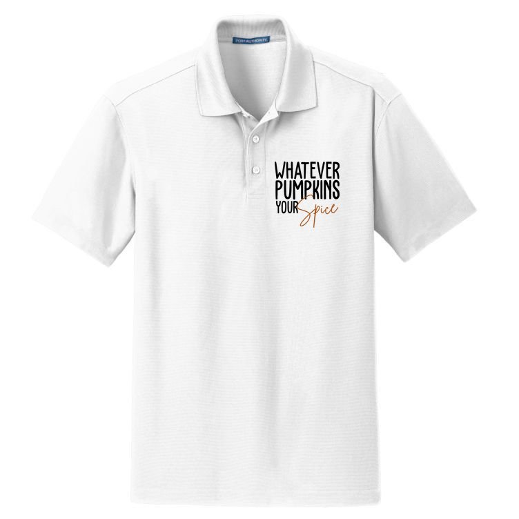 Whatever Pumpkins Your Spice Festive Fall Dry Zone Grid Polo