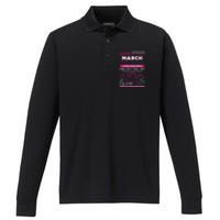 Wo Queens Are Born In March 10 Facts Funny & Cute Birthday gift Performance Long Sleeve Polo