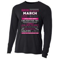 Wo Queens Are Born In March 10 Facts Funny & Cute Birthday gift Cooling Performance Long Sleeve Crew