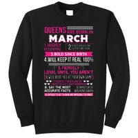 Wo Queens Are Born In March 10 Facts Funny & Cute Birthday gift Tall Sweatshirt