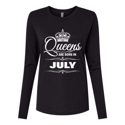 WOMEN'S QUEENS ARE BORN IN JULY BIRTHDAY Womens Cotton Relaxed Long Sleeve T-Shirt