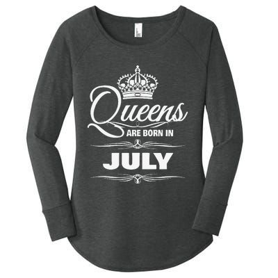 WOMEN'S QUEENS ARE BORN IN JULY BIRTHDAY Women's Perfect Tri Tunic Long Sleeve Shirt