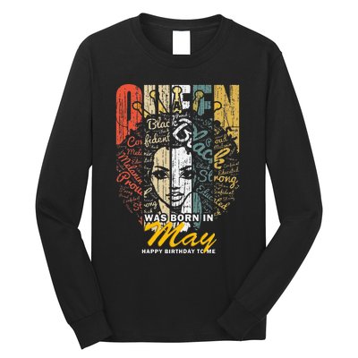 Wo Queens are Born in May Gemini Birthday Long Sleeve Shirt