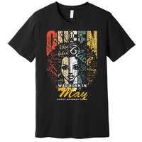 Wo Queens are Born in May Gemini Birthday Premium T-Shirt