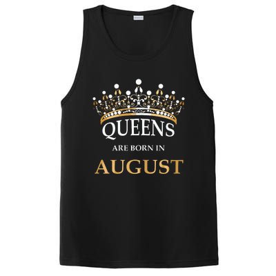 Womens Queens Are Born In August Birthday Girls Gift PosiCharge Competitor Tank