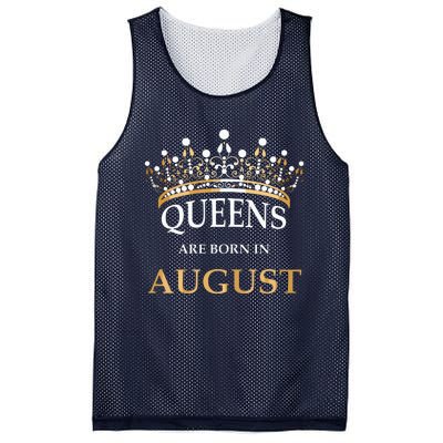 Womens Queens Are Born In August Birthday Girls Gift Mesh Reversible Basketball Jersey Tank