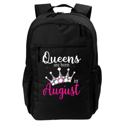 Womens Queens Are Born In August Pink Crown Birthday Gifts Backpack