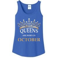 Wo's Queens Are Born In October Birthday Gift Ladies Essential Tank