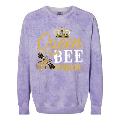 Womens Queen Bee Mom Colorblast Crewneck Sweatshirt