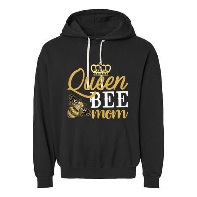 Womens Queen Bee Mom Garment-Dyed Fleece Hoodie