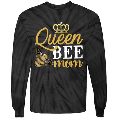 Womens Queen Bee Mom Tie-Dye Long Sleeve Shirt