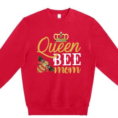 Womens Queen Bee Mom Premium Crewneck Sweatshirt