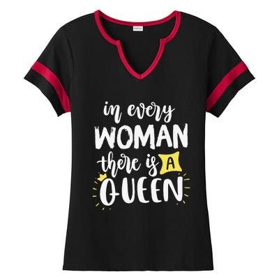 Women Queen Boss Strong Feminist Power Empowered Female Ladies Halftime Notch Neck Tee