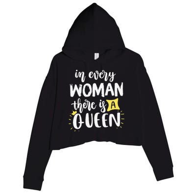 Women Queen Boss Strong Feminist Power Empowered Female Crop Fleece Hoodie