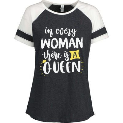 Women Queen Boss Strong Feminist Power Empowered Female Enza Ladies Jersey Colorblock Tee