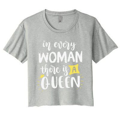 Women Queen Boss Strong Feminist Power Empowered Female Women's Crop Top Tee