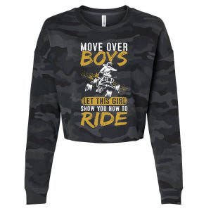 Wo Quad Bike Funny ATV Let This Girl Show You How To Ride Cropped Pullover Crew