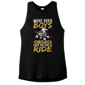 Wo Quad Bike Funny ATV Let This Girl Show You How To Ride Ladies PosiCharge Tri-Blend Wicking Tank