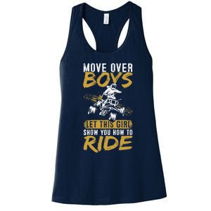 Wo Quad Bike Funny ATV Let This Girl Show You How To Ride Women's Racerback Tank