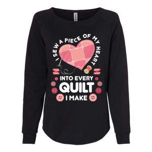 Womens Quilting Heart Sewing Machine Funny Sew Sewer Quilter VNeck Womens California Wash Sweatshirt