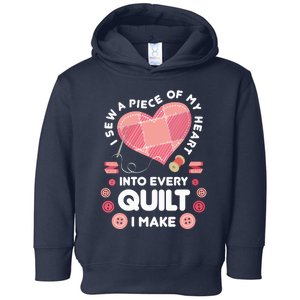 Womens Quilting Heart Sewing Machine Funny Sew Sewer Quilter VNeck Toddler Hoodie