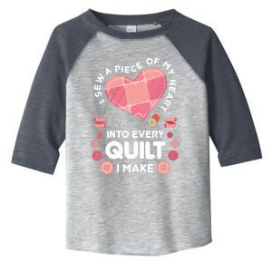 Womens Quilting Heart Sewing Machine Funny Sew Sewer Quilter VNeck Toddler Fine Jersey T-Shirt