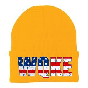 WQKE Woke QAnon American Flag Knit Cap Winter Beanie