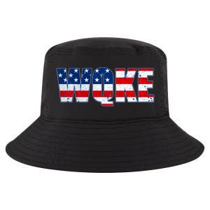 WQKE Woke QAnon American Flag Cool Comfort Performance Bucket Hat