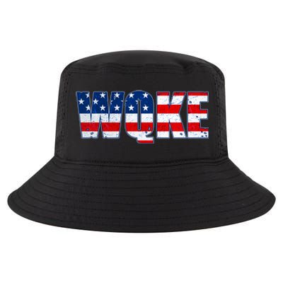 WQKE Woke QAnon American Flag Cool Comfort Performance Bucket Hat