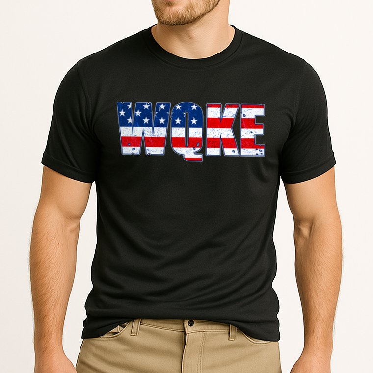 WQKE Woke QAnon American Flag Cooling Performance Crew T-Shirt