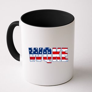 WQKE Woke QAnon American Flag Coffee Mug