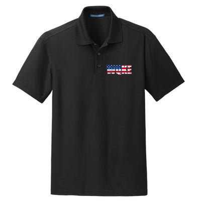 WQKE Woke QAnon American Flag Dry Zone Grid Polo