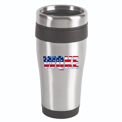 WQKE Woke QAnon American Flag 16oz Travel Tumbler