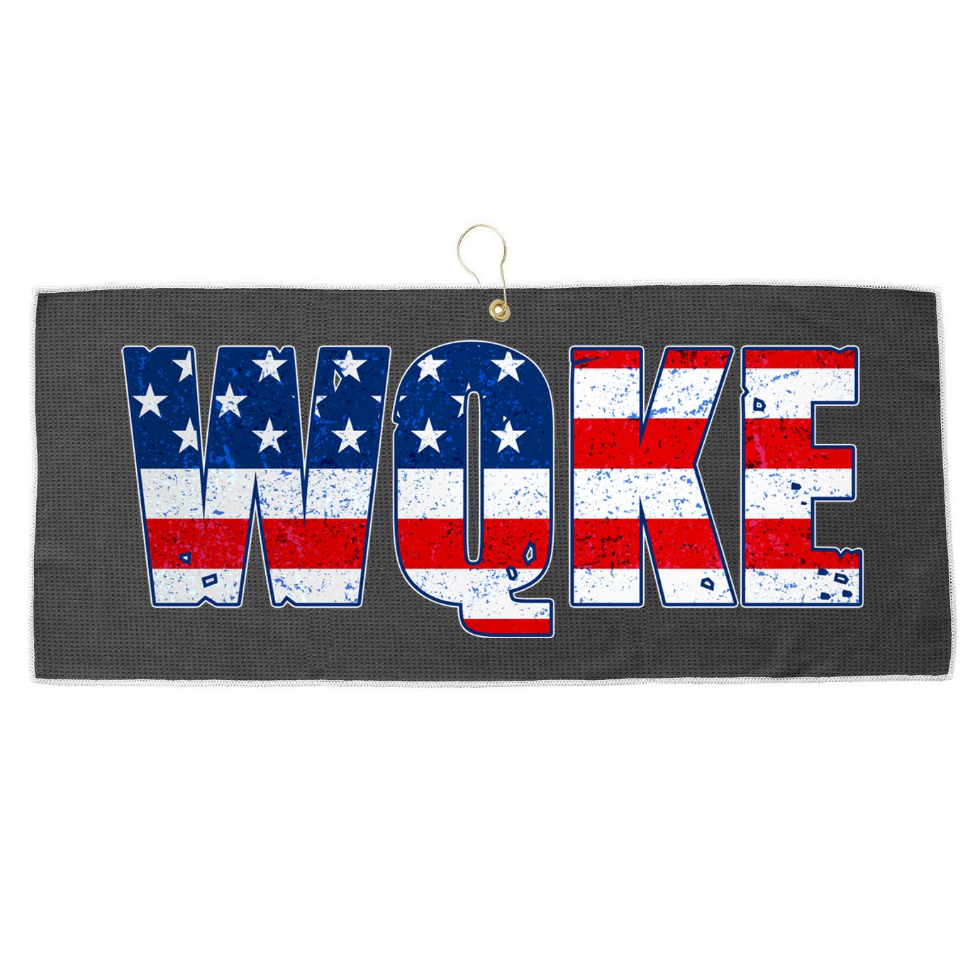 WQKE Woke QAnon American Flag Large Microfiber Waffle Golf Towel