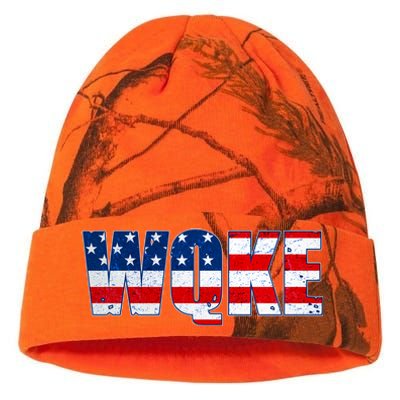 WQKE Woke QAnon American Flag Kati Licensed 12" Camo Beanie