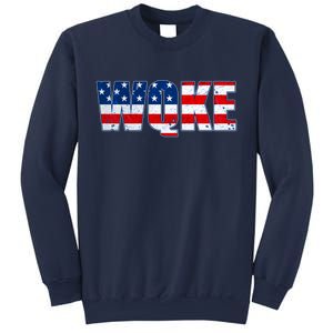 WQKE Woke QAnon American Flag Sweatshirt