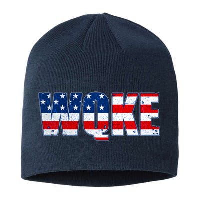 WQKE Woke QAnon American Flag Sustainable Beanie