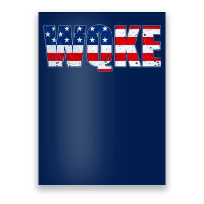 WQKE Woke QAnon American Flag Poster