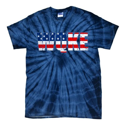 WQKE Woke QAnon American Flag Tie-Dye T-Shirt