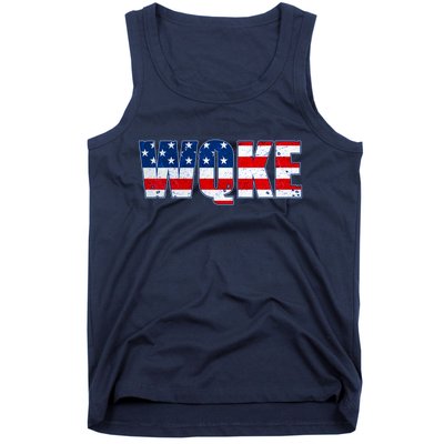 WQKE Woke QAnon American Flag Tank Top