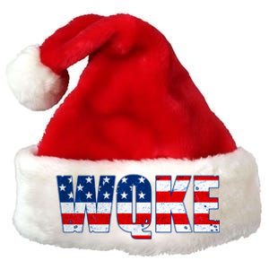 WQKE Woke QAnon American Flag Premium Christmas Santa Hat