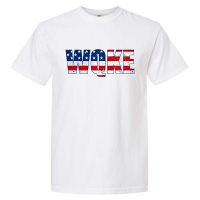 WQKE Woke QAnon American Flag Garment-Dyed Heavyweight T-Shirt