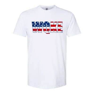 WQKE Woke QAnon American Flag Softstyle® CVC T-Shirt