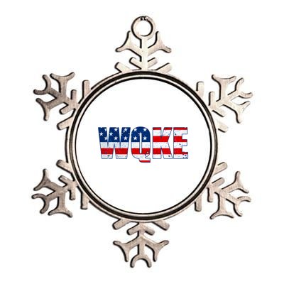 WQKE Woke QAnon American Flag Metallic Star Ornament