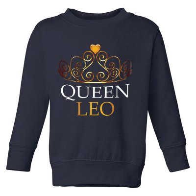 Womens Queen Leo Zodiac Birthday Gift Toddler Sweatshirt