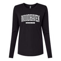 Woodhaven Queens Ny Souvenirs Nyc Borough Woodhaven Queens New York City Womens Cotton Relaxed Long Sleeve T-Shirt