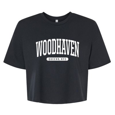 Woodhaven Queens Ny Souvenirs Nyc Borough Woodhaven Queens New York City Bella+Canvas Jersey Crop Tee