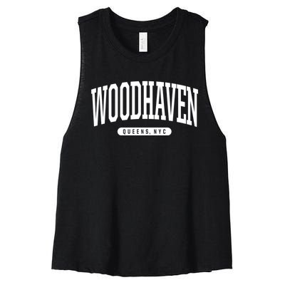 Woodhaven Queens Ny Souvenirs Nyc Borough Woodhaven Queens New York City Women's Racerback Cropped Tank