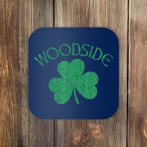 Woodside Queens NY Irish Shamrock Distressed Green Coaster